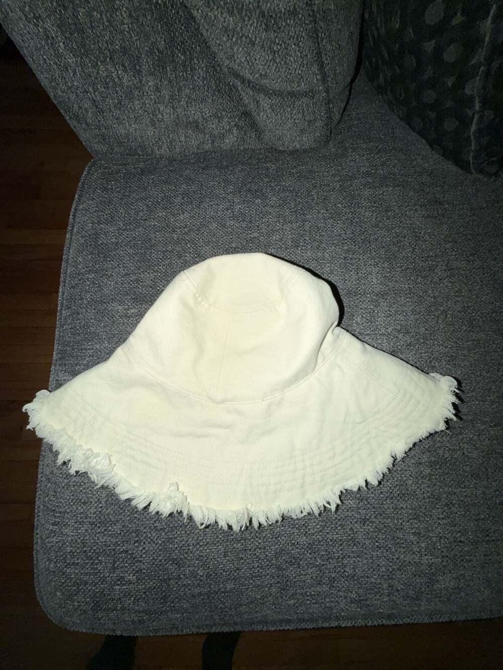 by Anthropologie Frayed Edge Bucket Hat Beige One Size